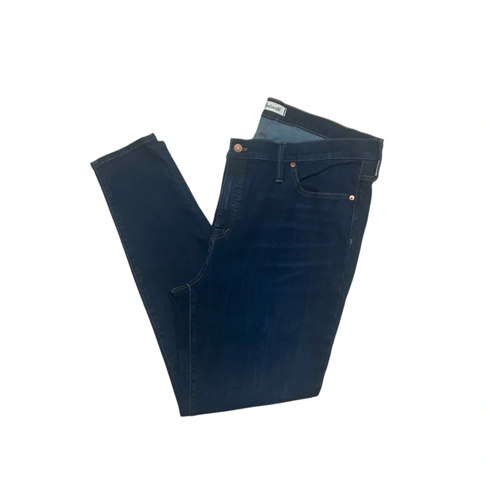Madewell 9” High Rise Skinny Dark Wash Jeans Blue - Picture 4 of 15